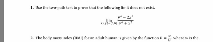 Solved Use the two-path test to prove that the following | Chegg.com