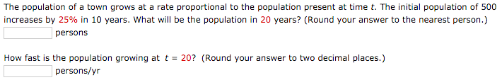 Solved The Population Of A Town Grows At A Rate Proportional