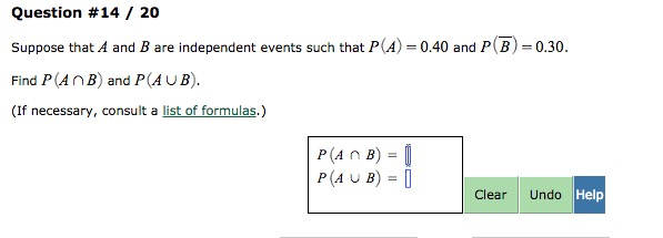 Solved Question #14 / 20 Suppose That A And B Are | Chegg.com