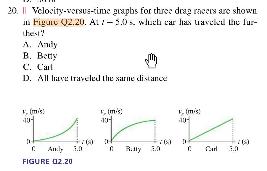 Solved Velocityversustime graphs for three drag racers are