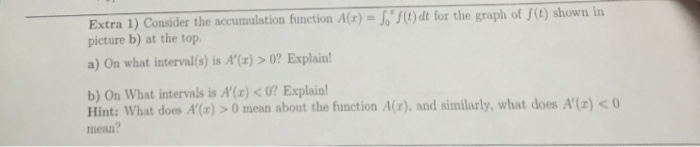 Solved The Accumulation Function A z Fy t Dt For The Chegg