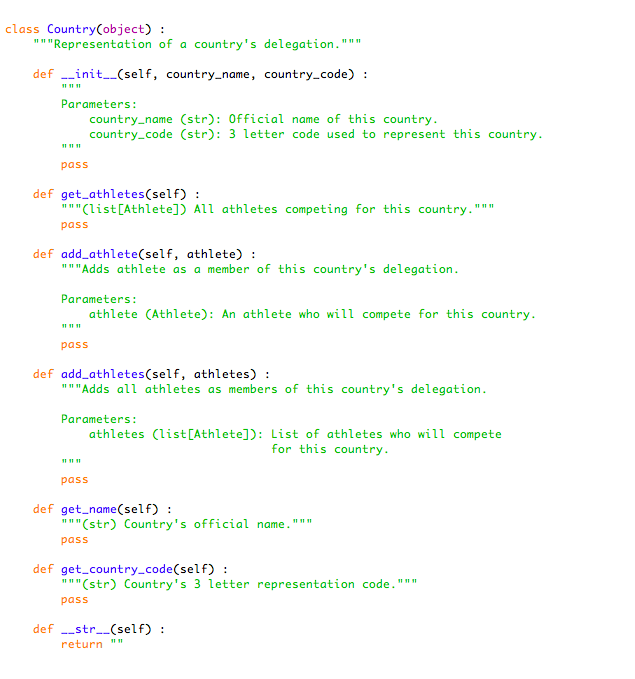 Python Question : How to make this class work ? | Chegg.com