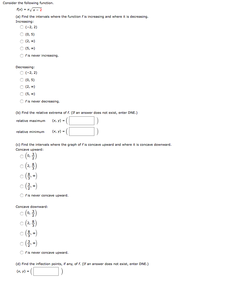 Solved Consider the following function Rx) =x/x-2 (a) Find | Chegg.com