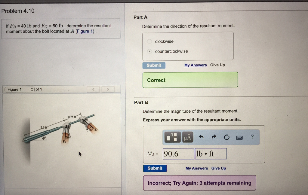 Solved If F_B = 40 lb and F_C = 50 lb, determine the | Chegg.com