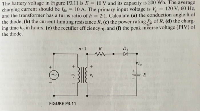 Solved The battery voltage in Figure P3.11 is E = 10 V and | Chegg.com