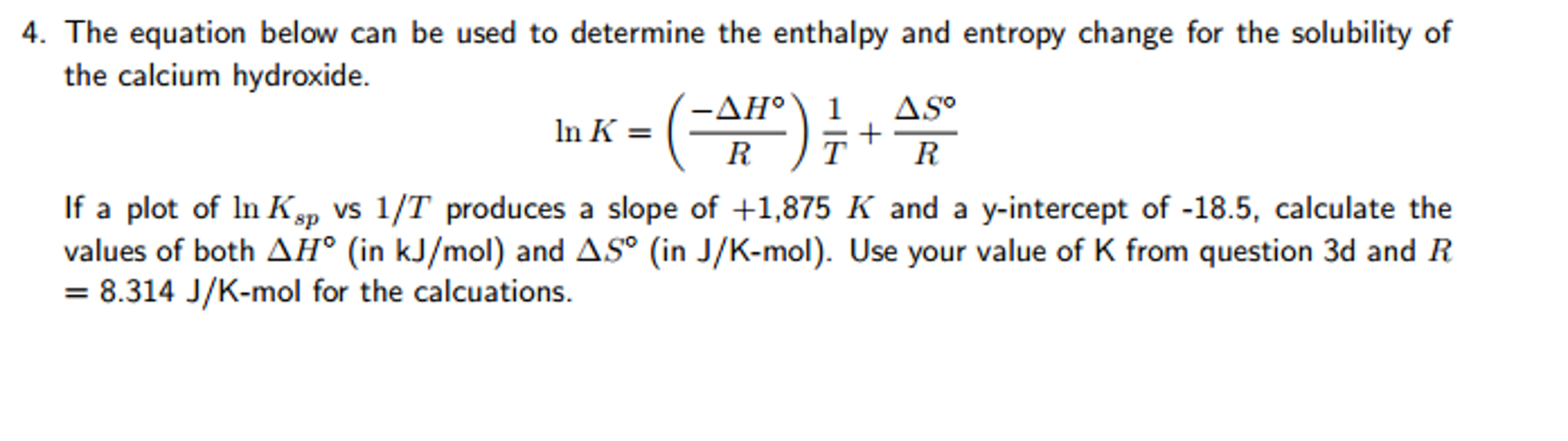 Enthalpy Equation Delta H