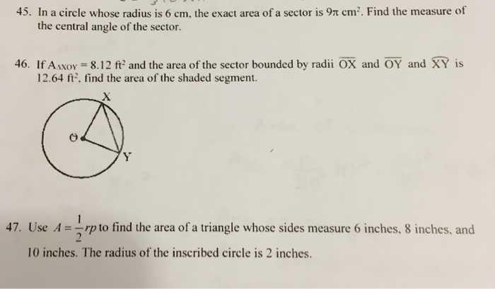 find the area of a circle whose radius is 6 cm