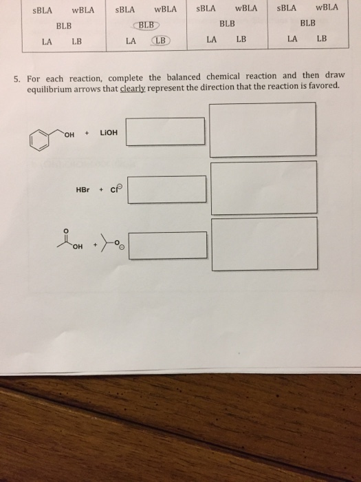 Solved For Each Reaction Complete The Balanced Chemical