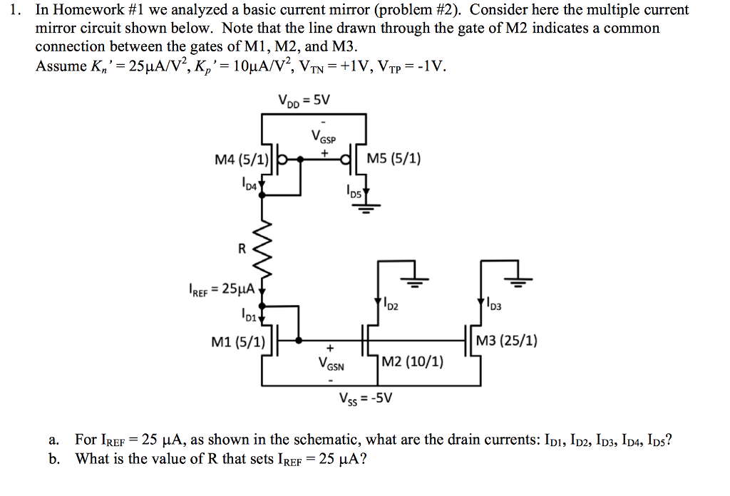 Solved In Homework 1 we analyzed a basic current mirror