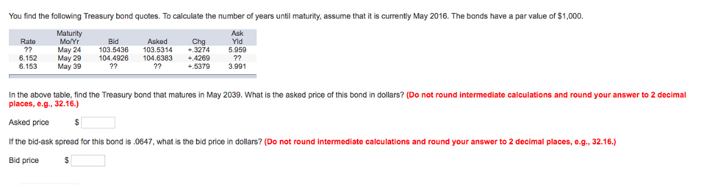 Solved You find the following Treasury bond quotes. To | Chegg.com