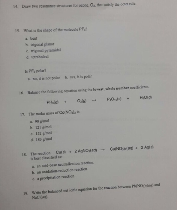 Solved Draw two resonance structures for ozone O 3 that Chegg com
