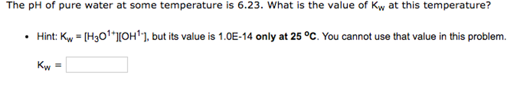 what is the ph value of pure water at room temperature