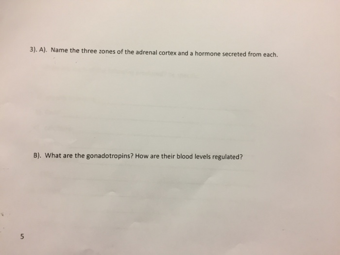 Solved Name the three zones of the adrenal cortex and a