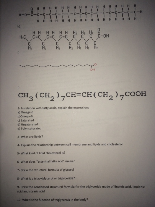 Solved In relation with fatty acids, explain the