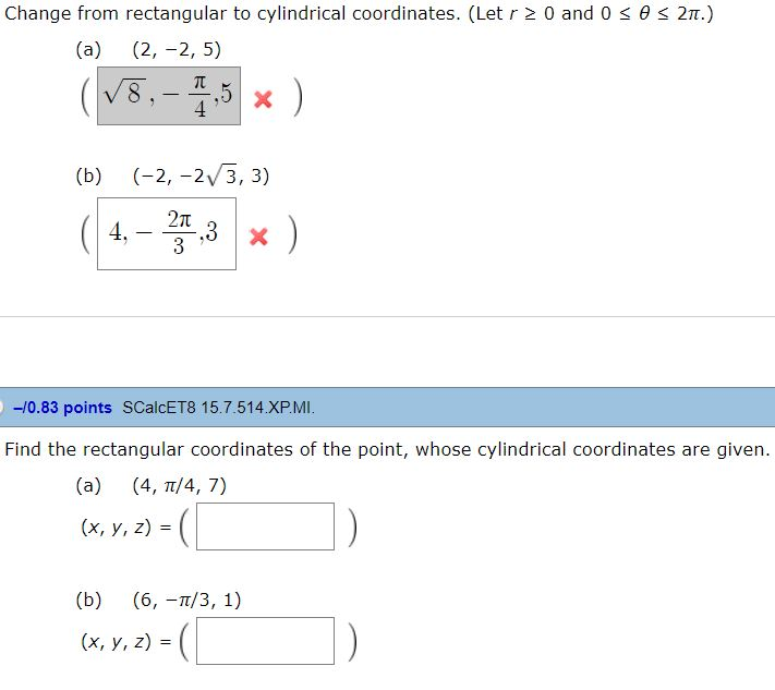 Solved Change From Rectangular To Cylindrical Coordinates. | Chegg.com