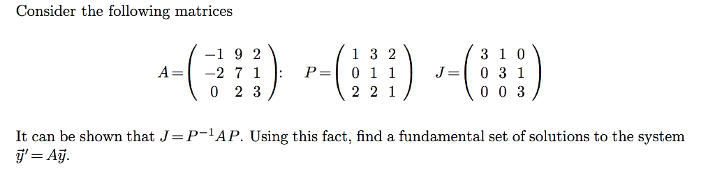 Solved Consider the following matrices -(-123) P.(111)-E11) | Chegg.com