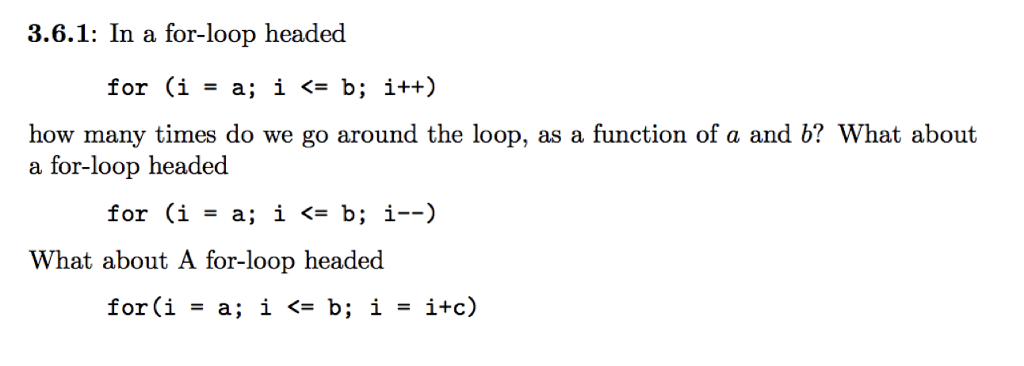 Solved 3.6.1: In a for-loop headed for (i = a; i