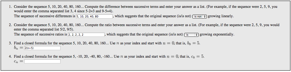 Solved Consider the sequence 5, 10, 20,40, 80, 160... | Chegg.com