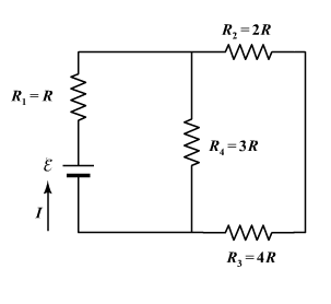 Solved Four resistors are connected to a battery as shown in | Chegg.com