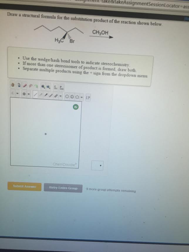 Solved Draw A Structural Formula For The Substitution Chegg Com