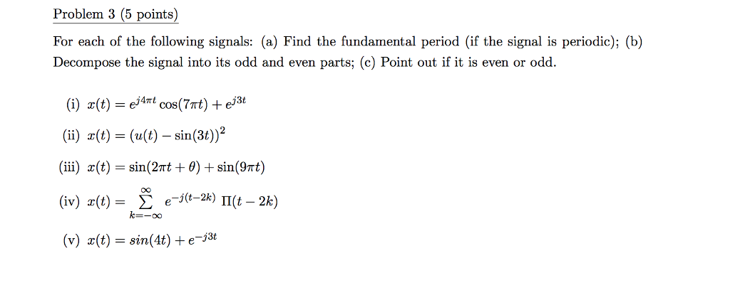 Solved Problem 3 (5 Points) For Each Of The Following | Chegg.com