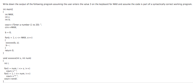 Solved Write down the output of the following program | Chegg.com