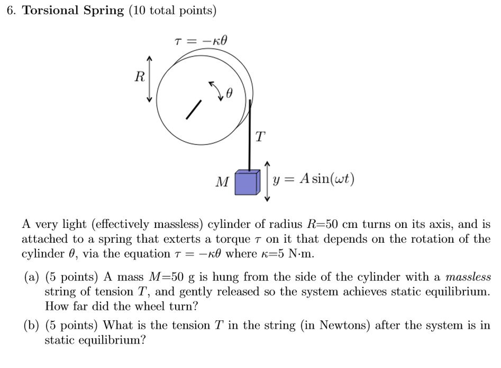 Solved A very light (effectively massless) cylinder of | Chegg.com