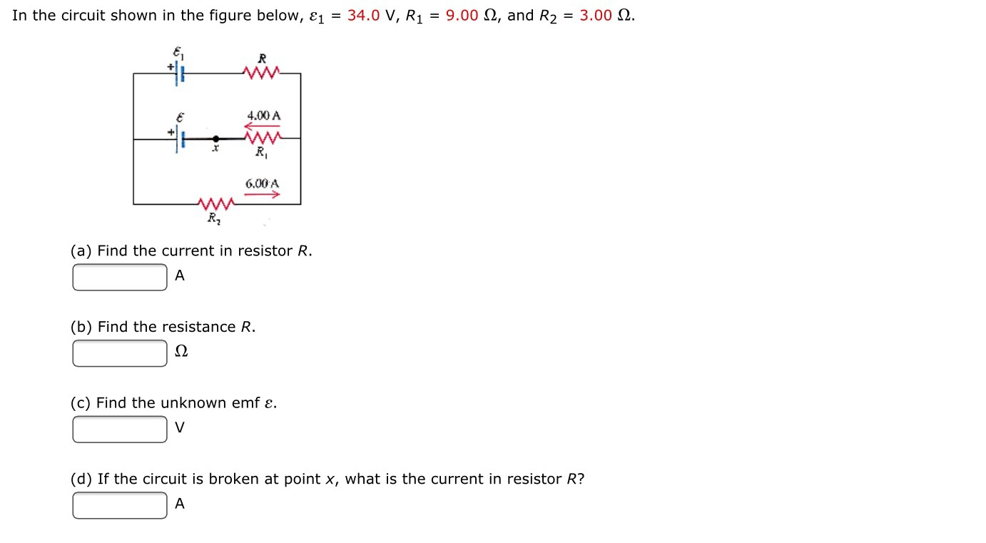 Solved In the circuit shown ?n the figure below, E1 = 34.0 | Chegg.com
