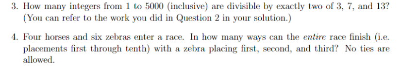 Solved How many integers from 1 to 5000 (inclusive) are | Chegg.com