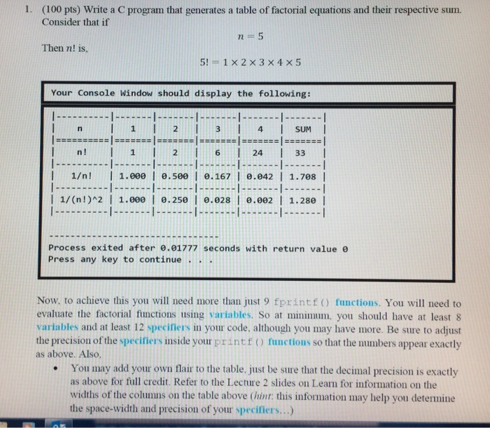 solved-write-a-c-program-that-generates-a-table-of-factorial-chegg