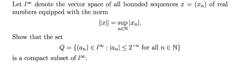 Solved Let l^infinity denote the vector space of all bounded | Chegg.com