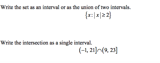 Solved Write the set as an interval or as the union of two | Chegg.com