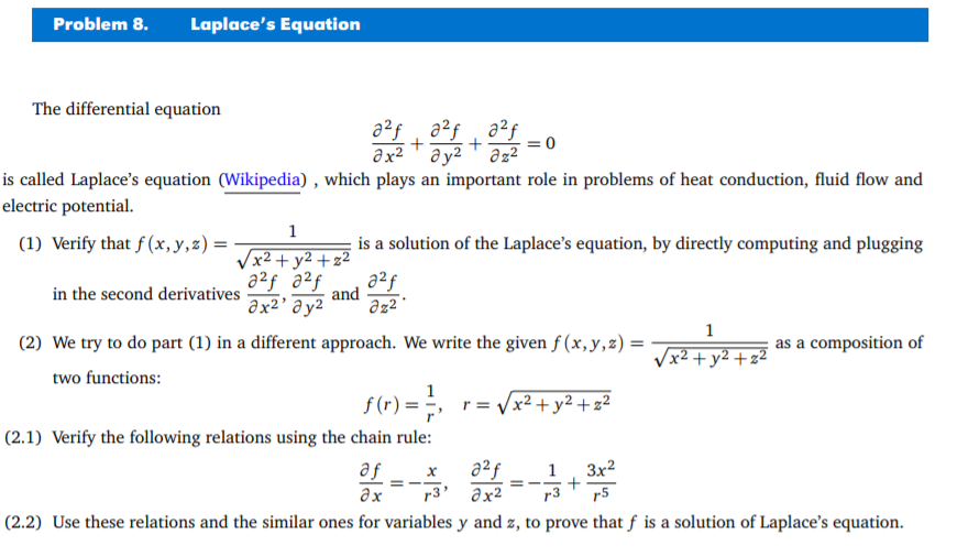 Solved Problem 8 Laplaces Equation The Differential