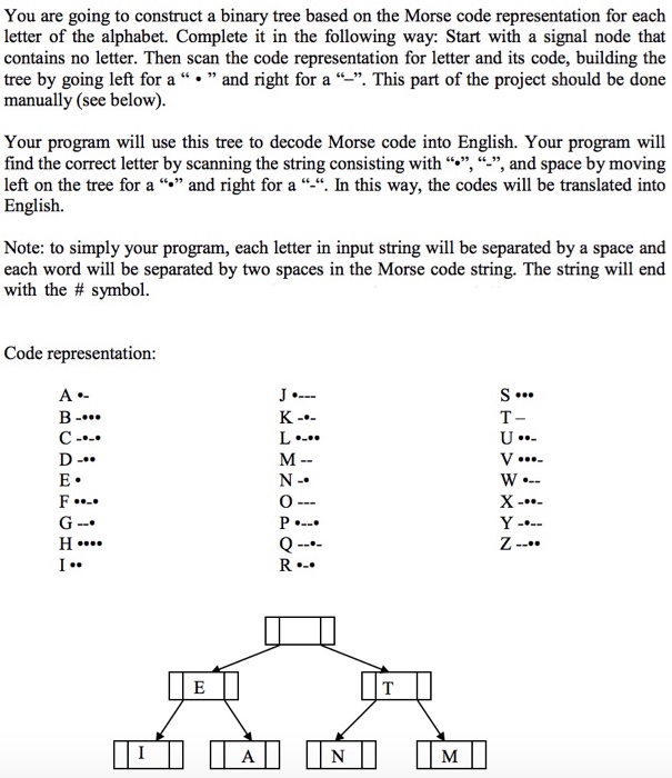 Solved You are going to construct a binary tree based on the | Chegg.com