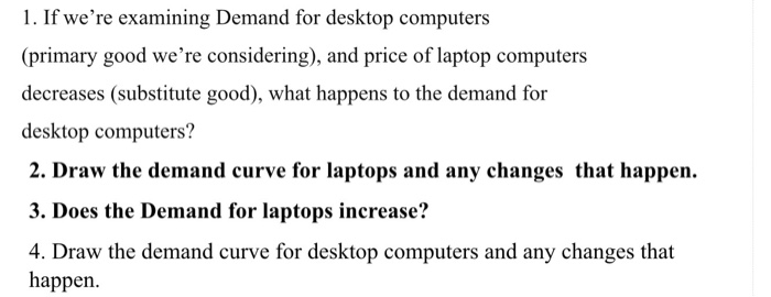 Solved If we're examining Demand for desktop computers | Chegg.com