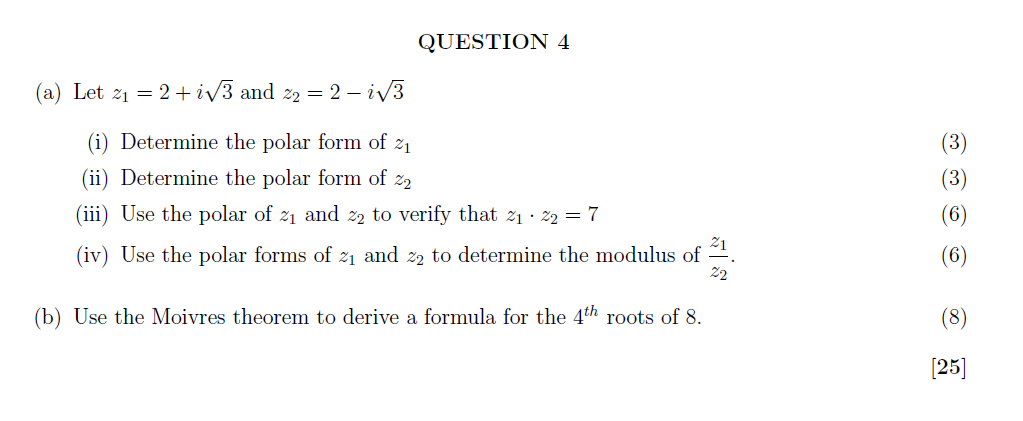 z root 3 i in polar form