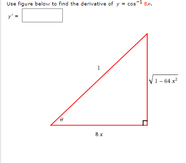 Solved Use figure below to find the derivative of y- cos1 8x | Chegg.com