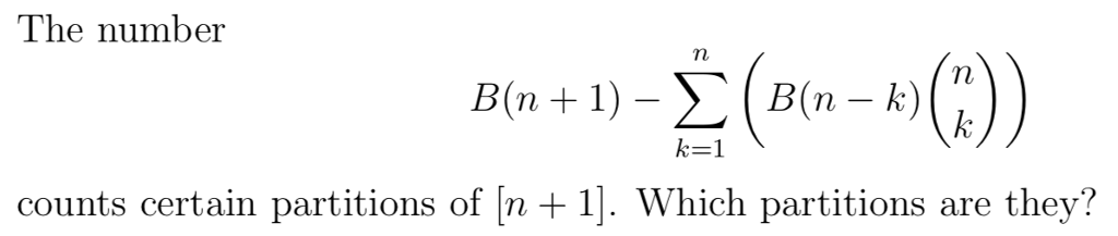 Solved The number B(n -k) に1 counts certain partitions of n | Chegg.com