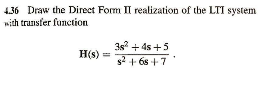 Solved Draw The Direct Form II Realization Of The LTI System | Chegg.com