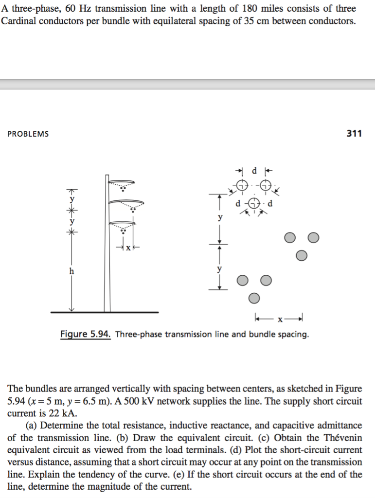A three-phase, 60 Hz transmission line with a length | Chegg.com