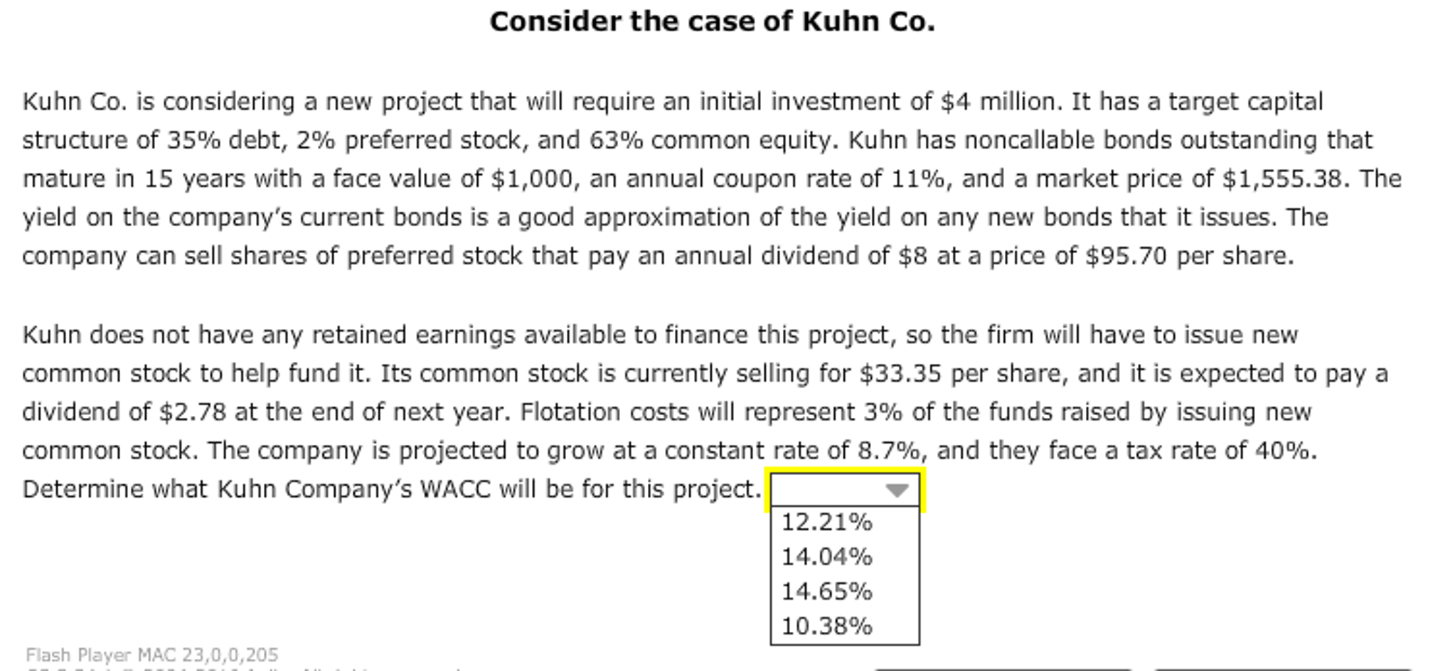 Solved Kuhn Co. is considering a new project that will | Chegg.com