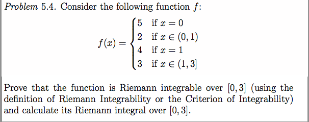 Solved Problem 5.4. Consider the following function f: f(x) | Chegg.com