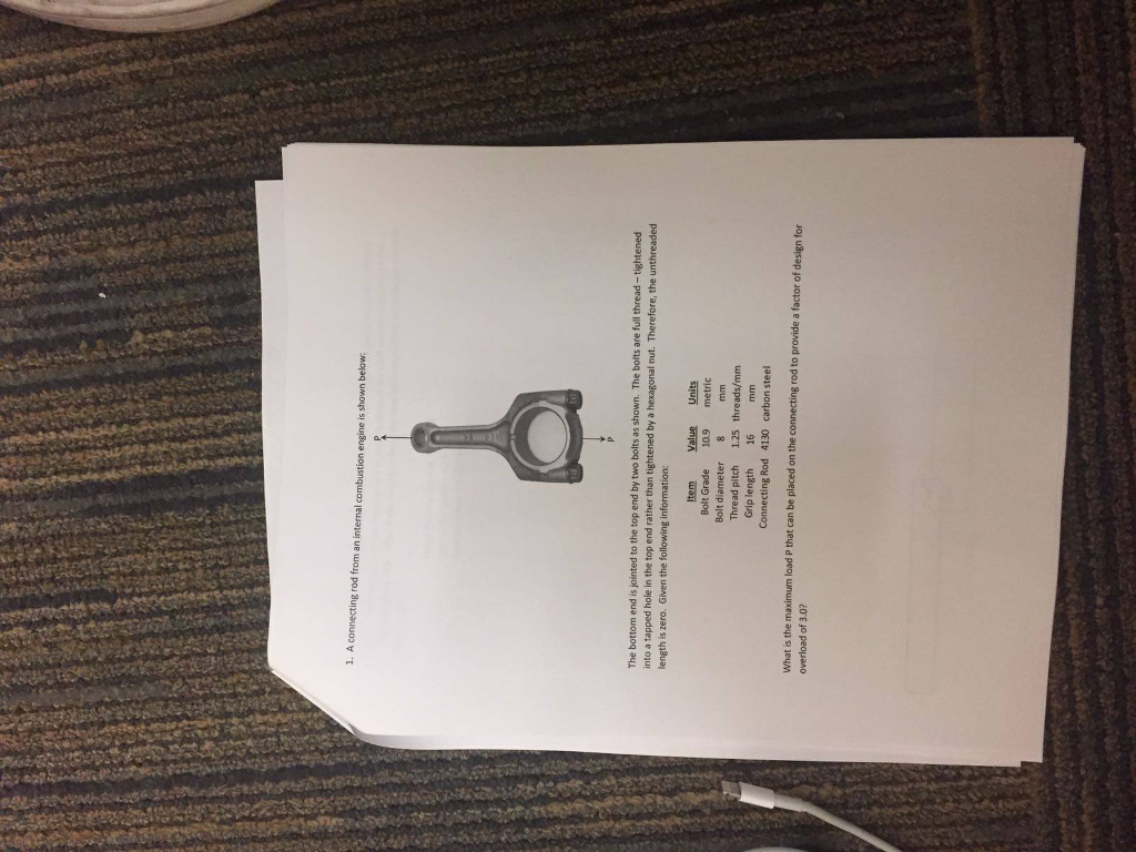 A connecting rod from an internal combustion engine