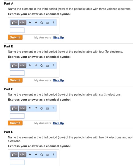 Solved Name the element in the third period row of the Chegg