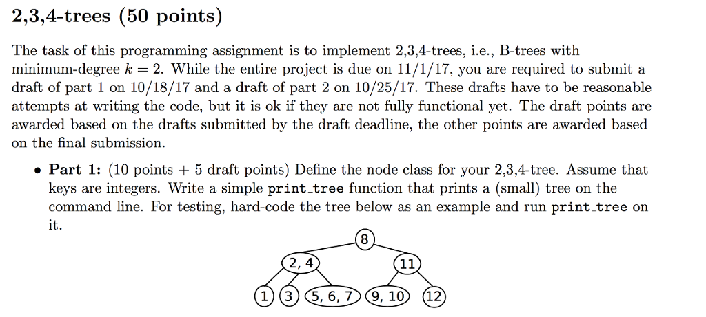 2,3,4-trees (50 points) The task of this programming | Chegg.com