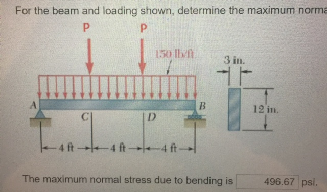 Solved Determine the maximum normal stress due to bending on | Chegg.com