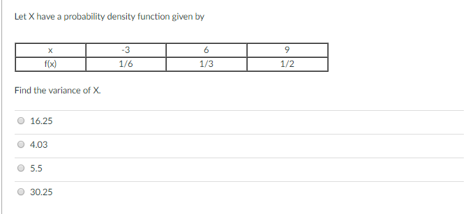 Solved Let X have a probability density function given by | Chegg.com