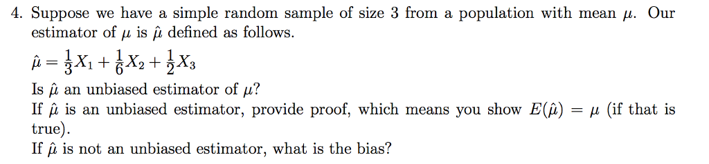 Solved Suppose we have a simple random sample of size 3 from | Chegg.com