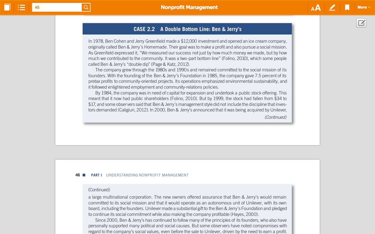 Solved Nonprofit Management AA More 45 More CASE 2.2 A | Chegg.com