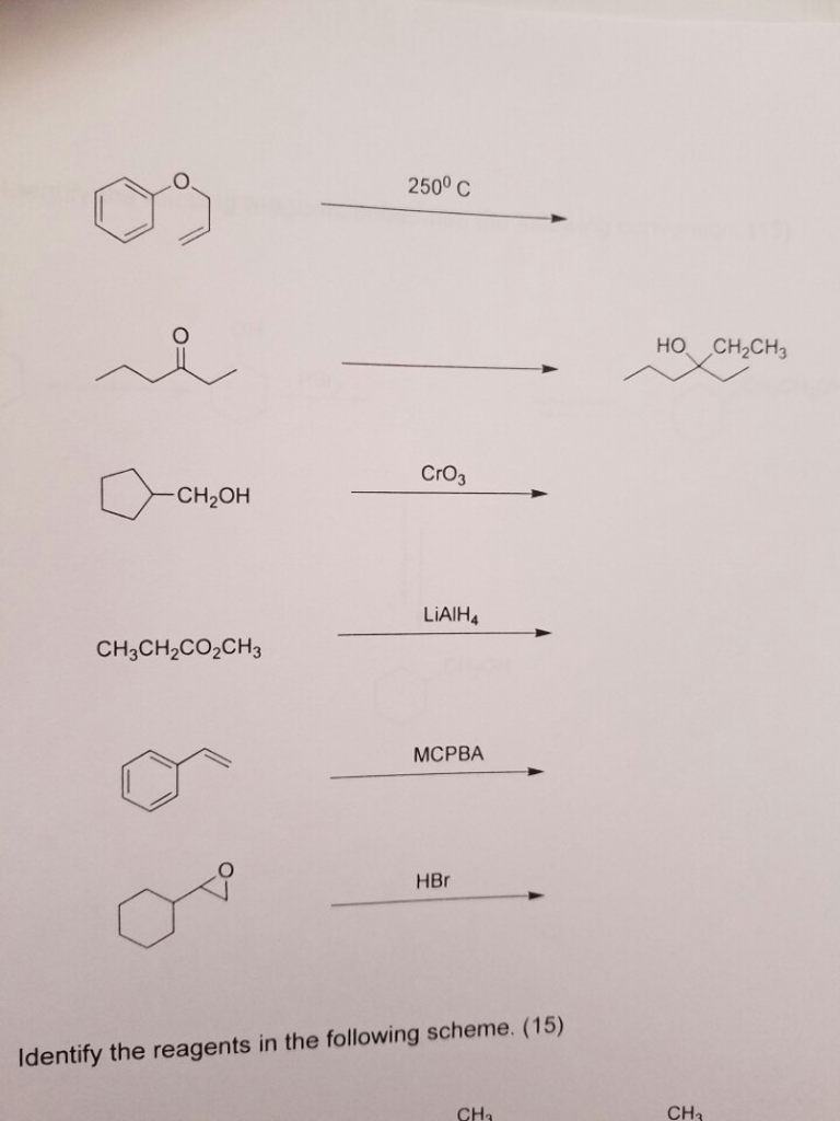 Solved Identify The Reagents In The Following Scheme. | Chegg.com